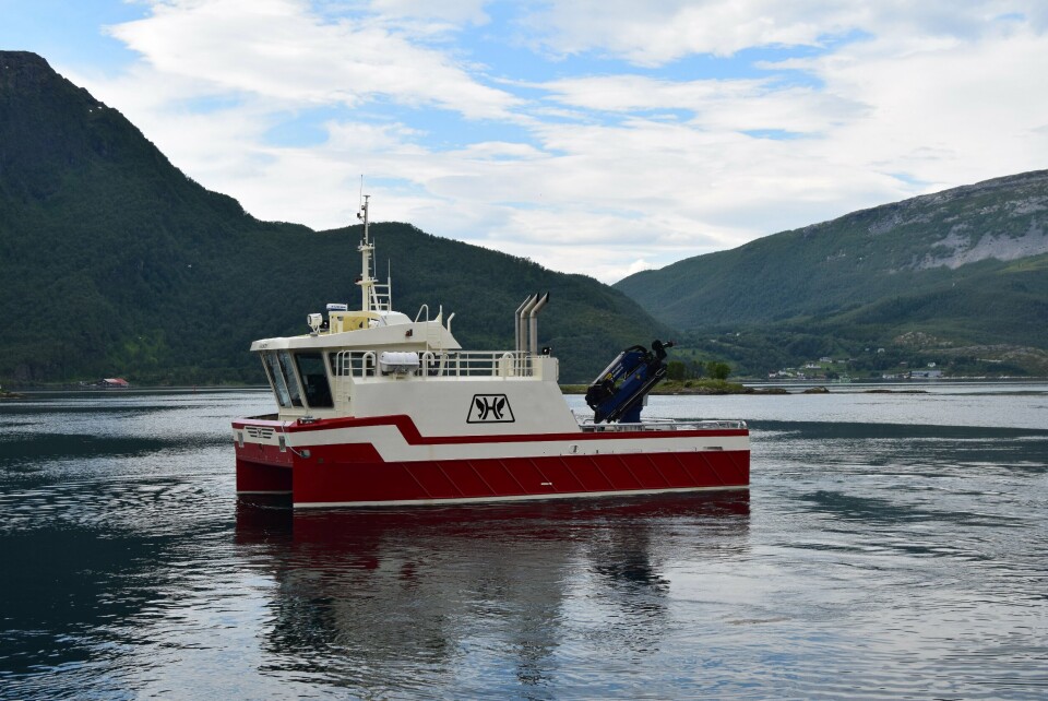 Nytt fartøy fra Grovfjord Mek. Verksted ble denne uken levert til Eidsfjord Sjøfarm. Foto: Grovfjord Mek. Verksted