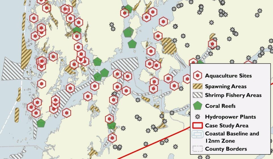Kartet viser hvor omfattende aktivitet det er i det aktuelle området i Hordaland. Illustrasjon: HI