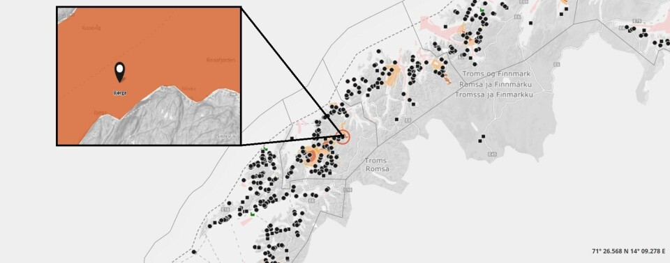 Opprettelsen av det nye kontrollområdet karakteriseres som alvorlig av Mattilsynet. Illustrasjon: Barentswatch. Opprettelsen av det nye kontrollområdet karakteriseres som alvorlig av Mattilsynet. Illustrasjon: Barentswatch.