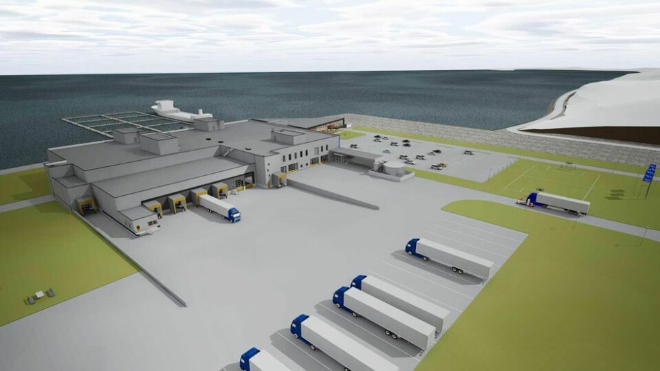 Illustrasjonsbilde av Lerøy Midt sin nye fabrikk på Hitra med utstyr fra Optimar. Foto: Optimar.