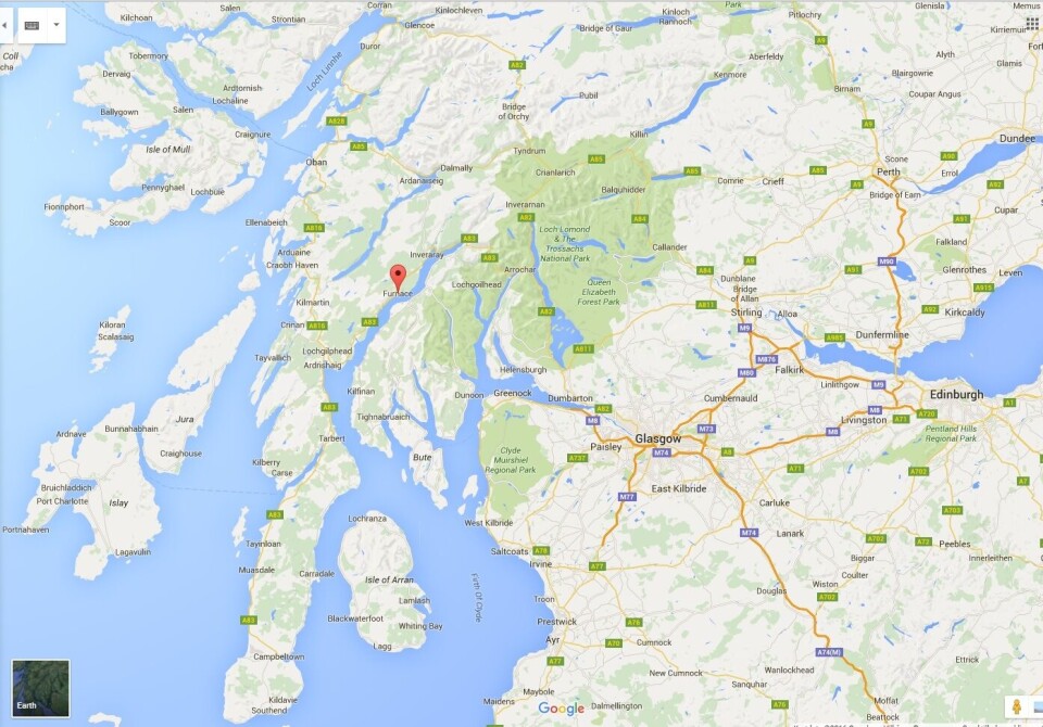 Furnace Smolt Unit ligger i Loch Fynn. (klikk for større)