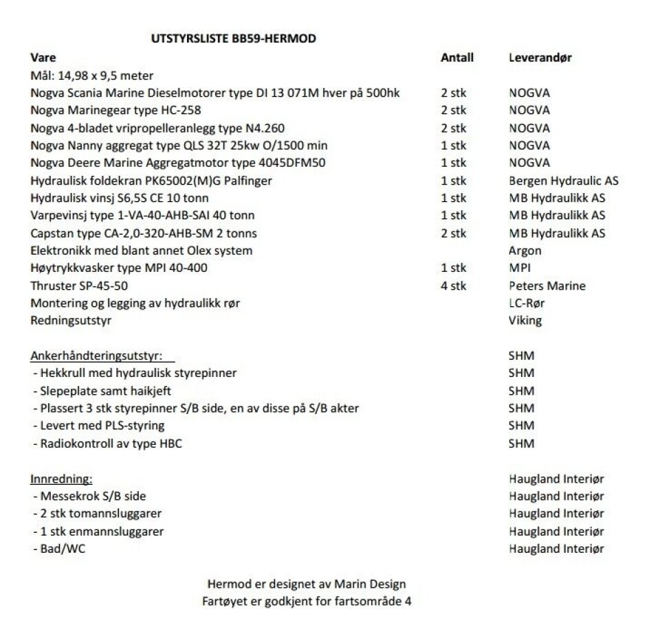 info om katamaranen Hermod