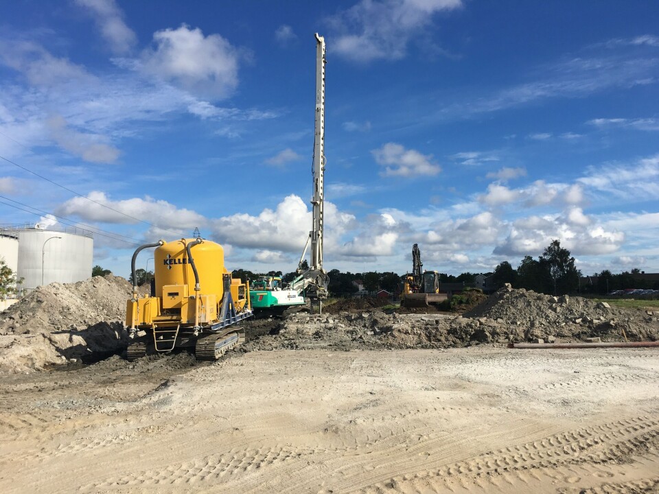 Erik Heim sier til kyst.no at det pågår grunnarbeid på tomten i Fredrikstad. Foto: Erik Heim.