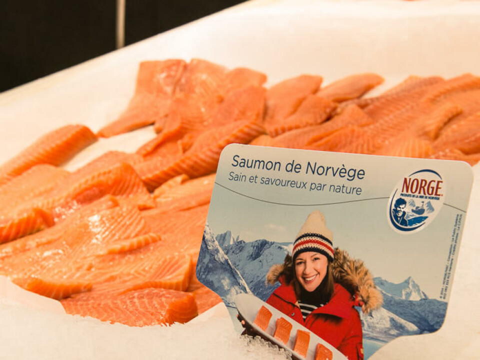 Kampanje på norsk laks i Frankrike. Foto: Norges Sjømatråd.