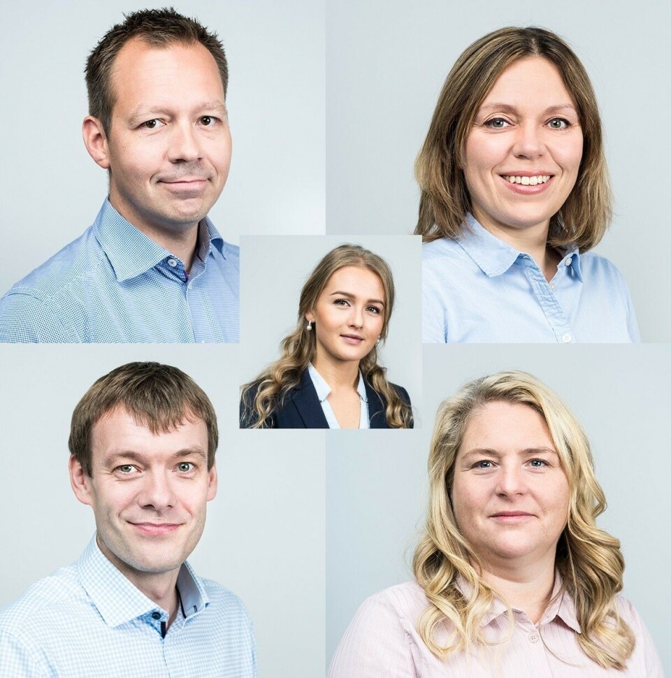 F.v: Ole Gunnar Lyngstad, Gjertrud Bolstad Moeng, Amalie Tusvik (i midten), John Anders Gulbrandsøy og Synnøve Gausnes Svabø. Foto: Artec Aqua. F.v: Ole Gunnar Lyngstad, Gjertrud Bolstad Moeng, Amalie Tusvik (i midten), John Anders Gulbrandsøy og Synnøve Gausnes Svabø. Foto: Artec Aqua.