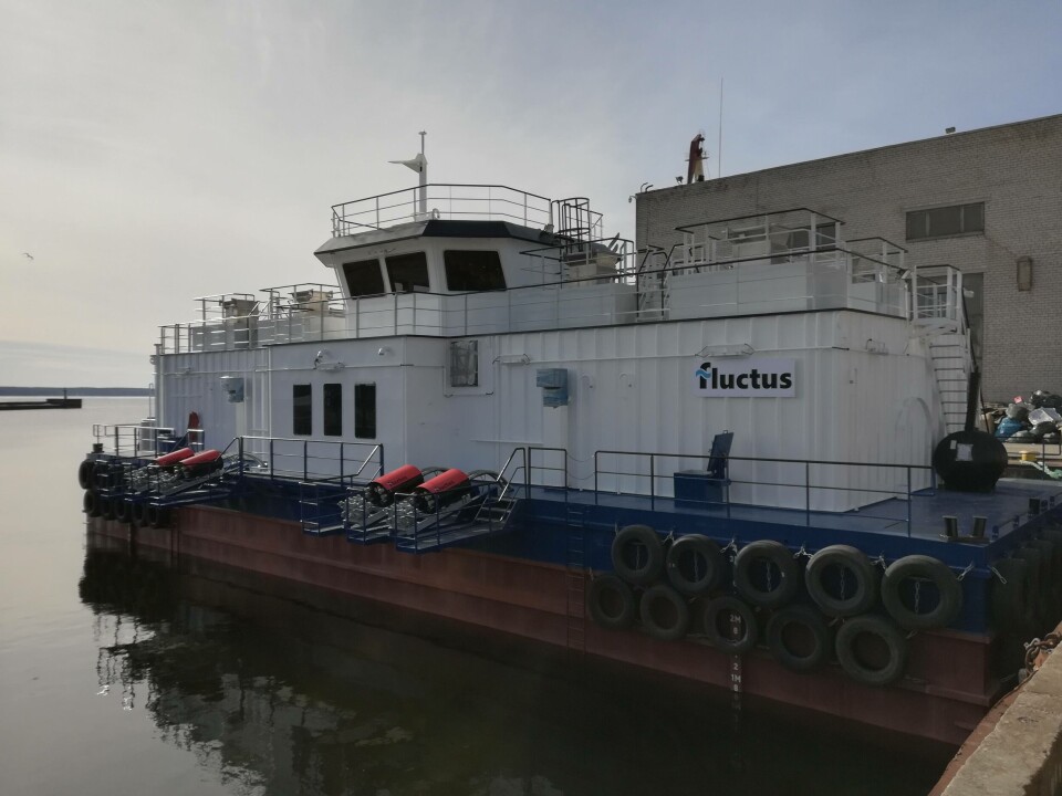 Fôrflåten til Firda er nå på vei hjem til Vestlandet og skal plasseres på lokaliteten Hardbakkenes i Gulen. Foto: Fluctus.