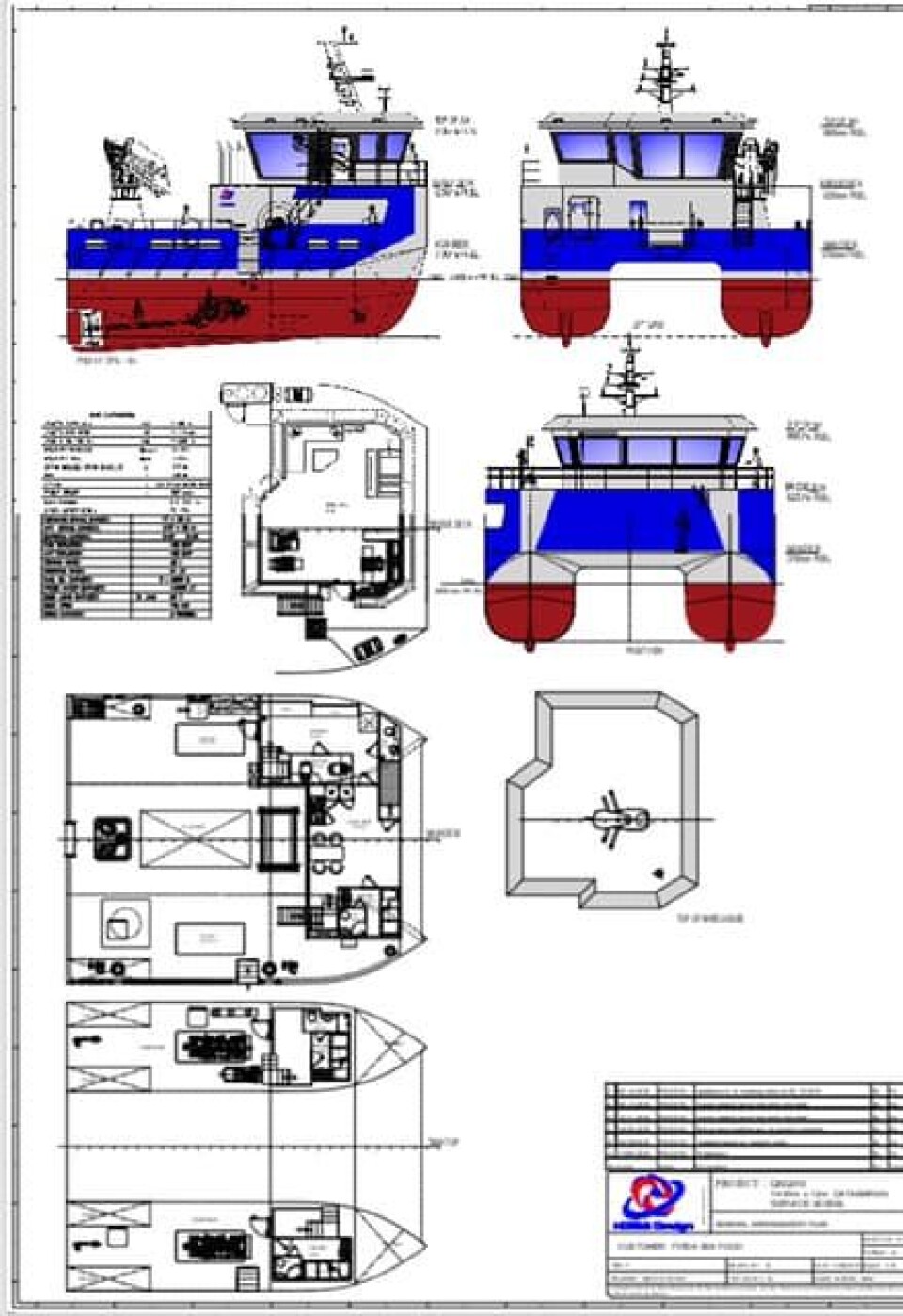 Illustrasjons-skisse av det nye servicefartøyetFirda Seafood Group. har bestil av Norse Shipbuilding.