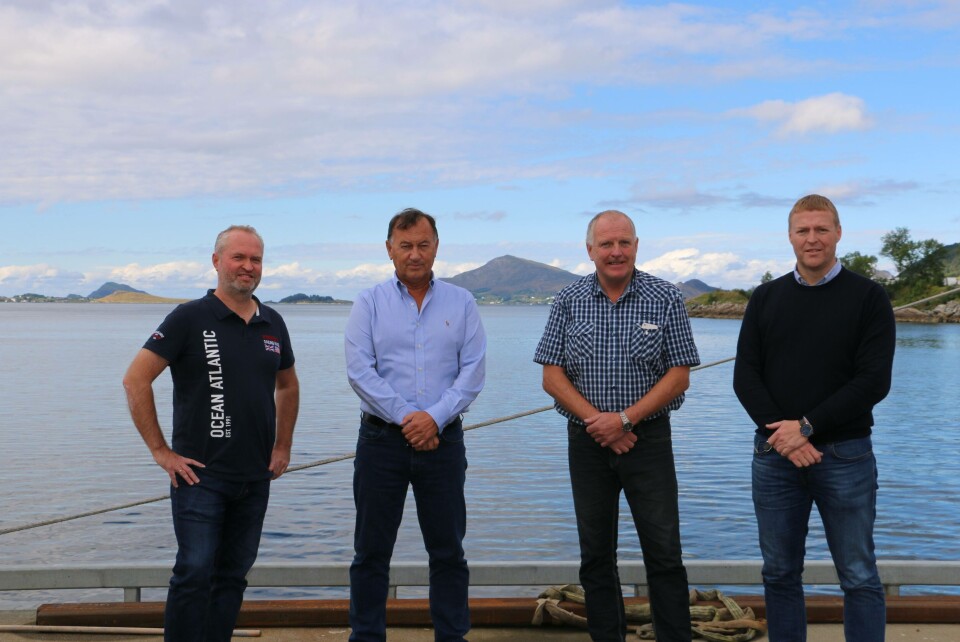 Fire stolte vinnere: Fra venstre: Glen Bradley (Rostein), Jarle Gunnarstein (Larsnes), Odd Einar Sandøy (Rostein), Per Jørgen Silden (Skipskompetanse)