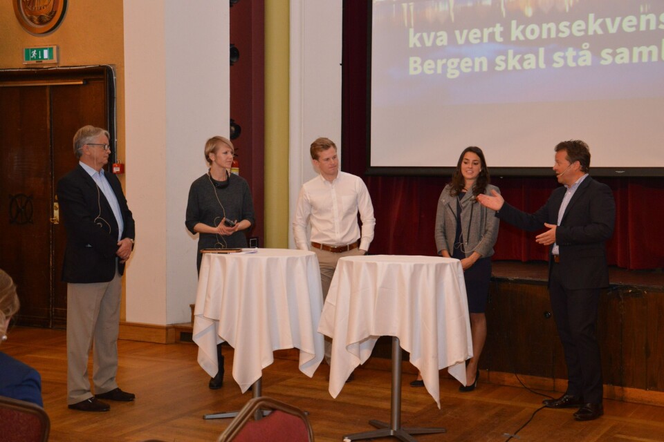 Arne Hjeltnes f.h, Lena Øvrebø,Jonas Langeteig, Åshild Nakken og Øystein Meland