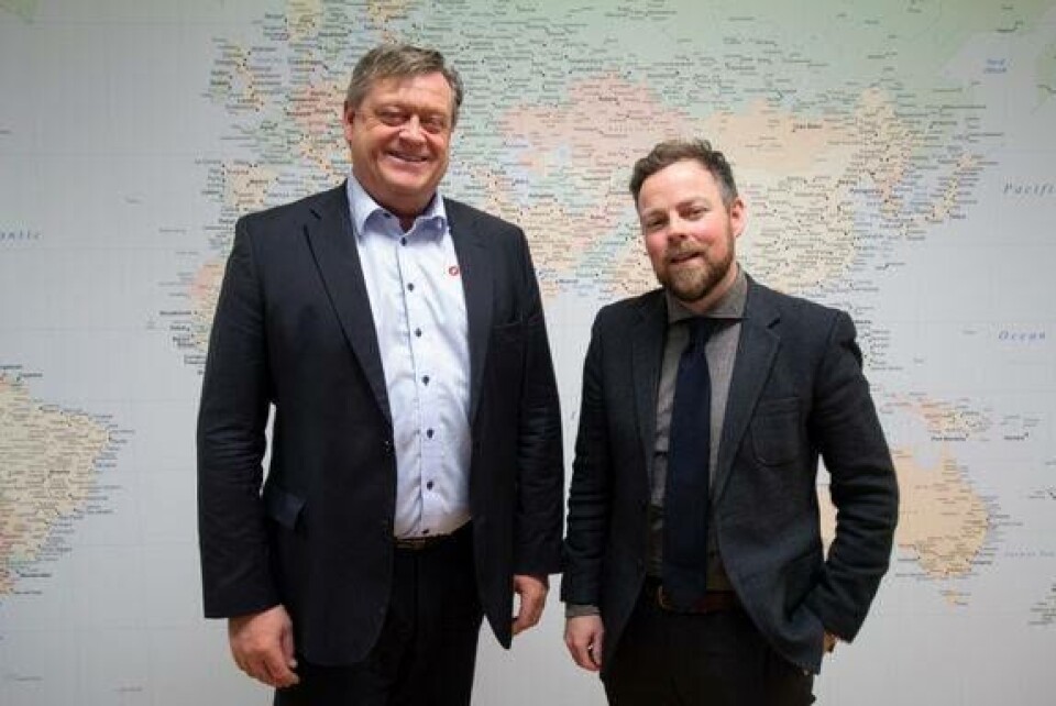 Fiskeri- og sjømatminister Harald T. Nesvik og næringsminister Torbjørn Røe Isaksen skal til London neste uke. Foto: NFD.