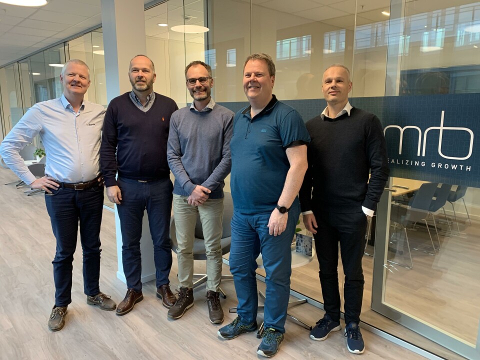 Frå venstre: Jacob Hoseth, Roar Stenersen, Martin Jung Leine, Klaus Hoseth, Gisle Vinjevoll Thrane. Foto: Flowtru