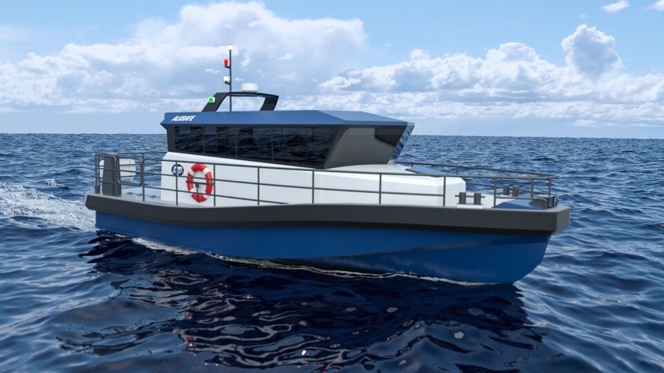 Hofseth Aqua har signert kontrakt med Maritime Partner om levering av en hurtiggående passasjerbåt med elektrisk fremdriftssystem. Illustrasjon: Maritime partner