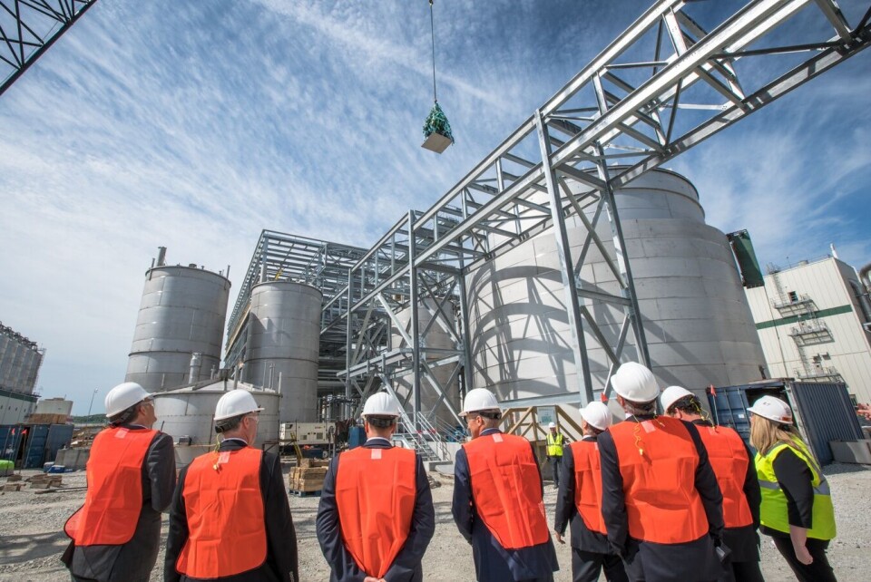 Veramaris er et joint venture mellom DSM og Evonik, holdt en halvveis-markering ved Blair i Nebraska i USA. Anleget vil starte å produsere olje i 2019. Foto: Veramaris.