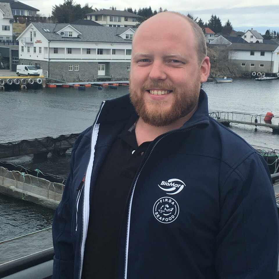 Nicolai Arnesen Sandberg er prosjektansvarlig for operasjonsentralen i Firda Seafood. Foto: Rigmor Søvik.