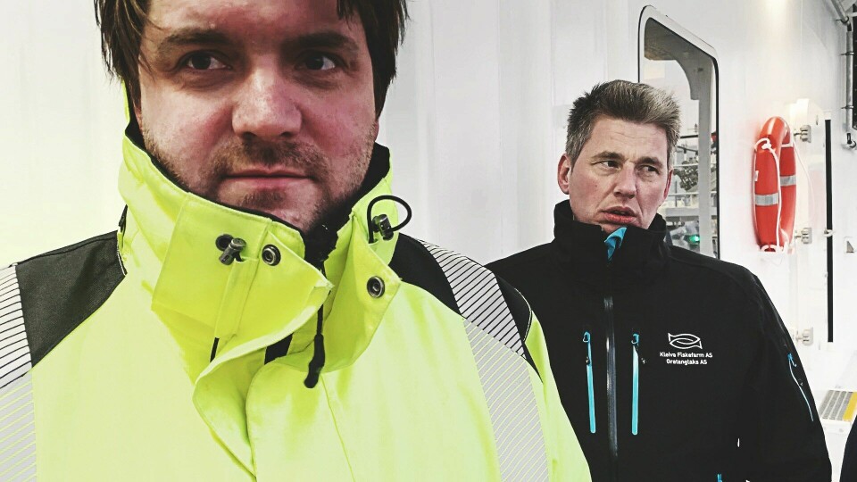 Jørn-Roar Pedersen (TiAlta) og Odd Dagfinn Årsandvik. Foto: Visningssenteret arctic aqua