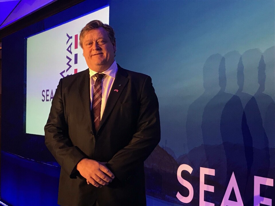 Fiskeriminister Harald T. Nesvik er nå på plass på 2019 UK-Norwegian Seafood Summit. Foto: Christina Neumann/Sjømatrådet.