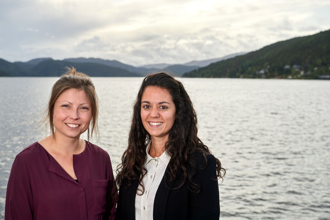 Christine Klykken og Lauris Boissonnot forsker på nedsatt nyrefunksjon hos fisk. Foto: Bjørn Tore Ness. Christine Klykken og Lauris Boissonnot forsker på nedsatt nyrefunksjon hos fisk. Foto: Bjørn Tore Ness.