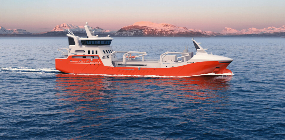 Denne brønnbåten blir rederiet Brønnbåt Nord sitt tredje nybygg på kort tid, og sikrer dem en moderne og effektiv flåte. Illustrasjonsbilde: NSK Ship Design