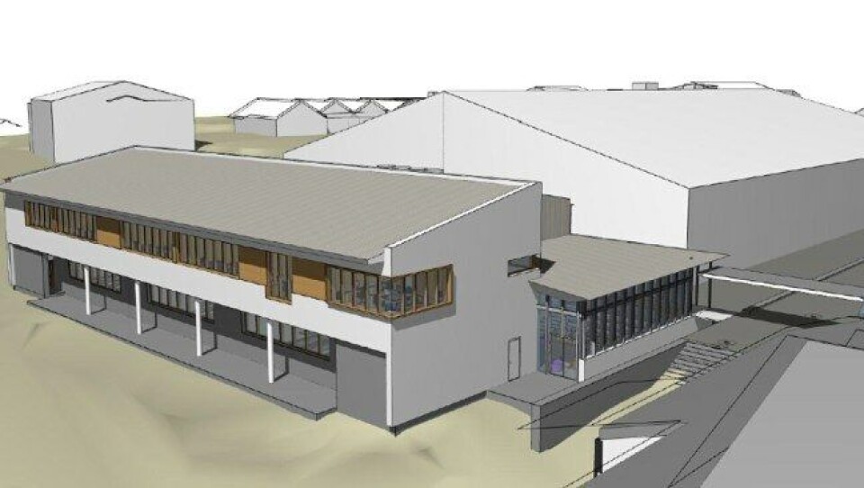Slik skal den nye akvahallen til Stand Videregående se ut. Design: Rambøll.
