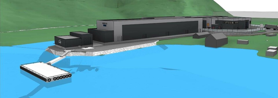 Landbasert oppdrettsanlegg: Det landbaserte oppdrettsanlegget, lokalisert i Tafjord, vil entre andre byggetrinn i løpet av våren 2022, og prosjektet har en bygningsmasse på ca. 4500 m2. Illustrasjon: Artec Aqua.