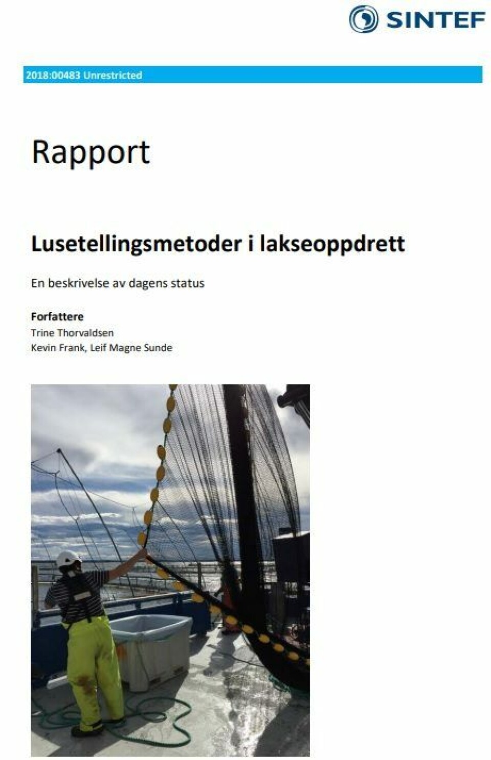 Skjermdump av SINTEF sin nye rapport. Skjermdump av SINTEF sin nye rapport.