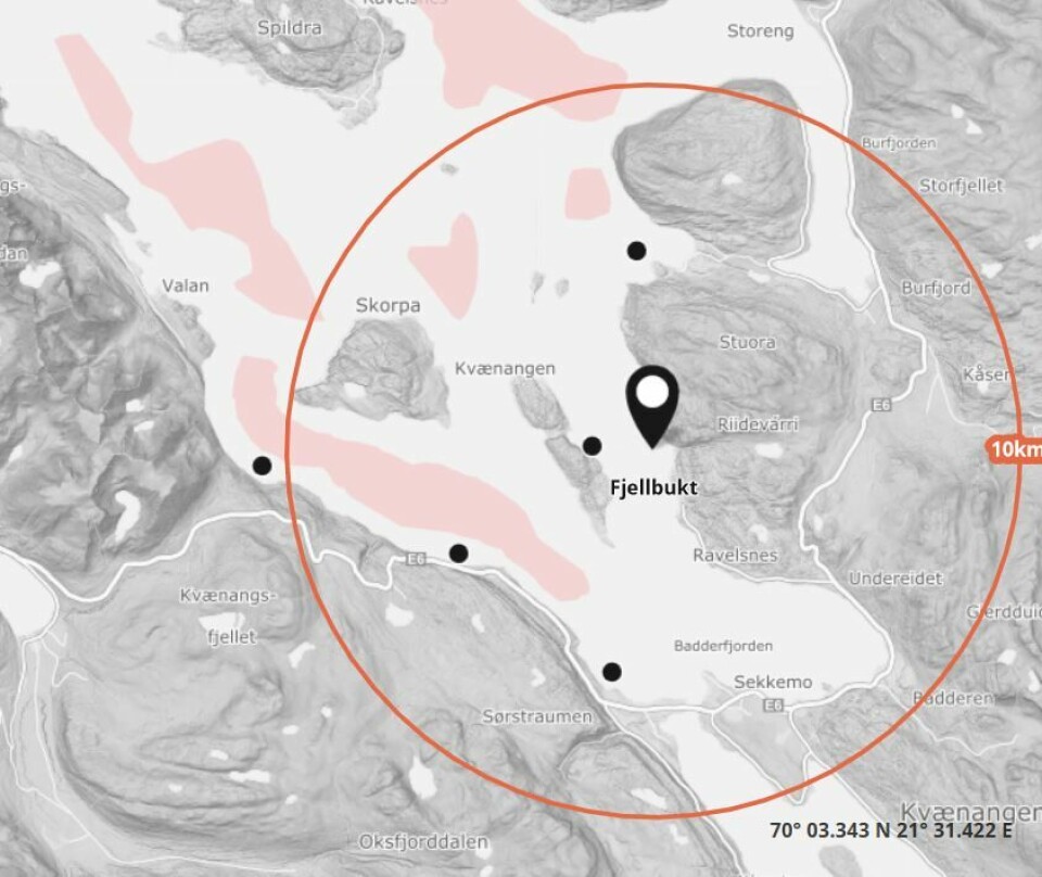Mattilsynet medler at de har påvist ILA hos Mowi Nord i Troms fylke. Foto: Barentswatch