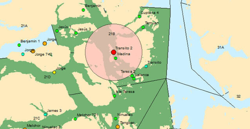 Aquachiles lokalitet i Aysen som fikk påvist ILA.