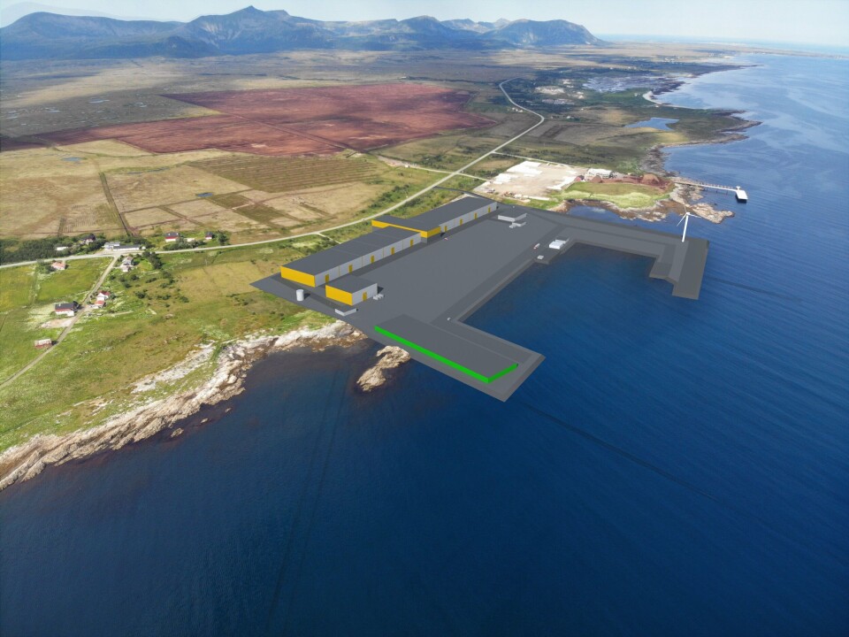 Andfjord Salmon er et lukket sjøanlegg som er senket til havnivå på land. Dette har 100% gjennomstrømning med kontinuerlig fornying av friskt sjøvann. Dette skiller seg dermed fra tradisjonelle landbaserte anlegg som er basert på resirkulasjon med rensing av vann. Foto/illustrasjon Andfjord Salmon/Ben-Tommy Eriksen.