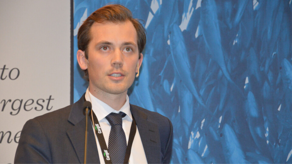 Carl-Emil Kjølås Johannessen, sjømatanalytiker i Pareto Securities, spår en lys fremtid. Foto: Kyst.no