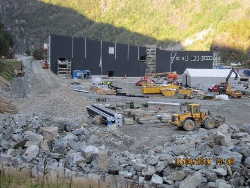 Smoltanlegg/RAS-anlegg på Fjæra i Etne Kommune. Foto: Marine Harvest/ Ole Gisle Vassel.