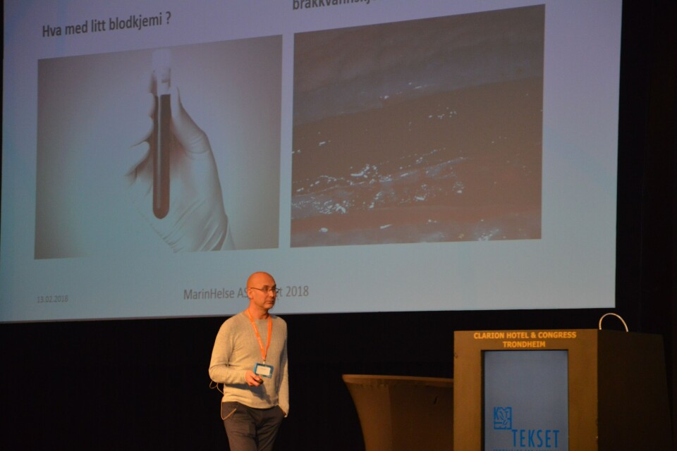 Per Anton Sæther, daglig leder i MarinHelse, under Tekset 2018. Foto: Katarina Berthelsen.