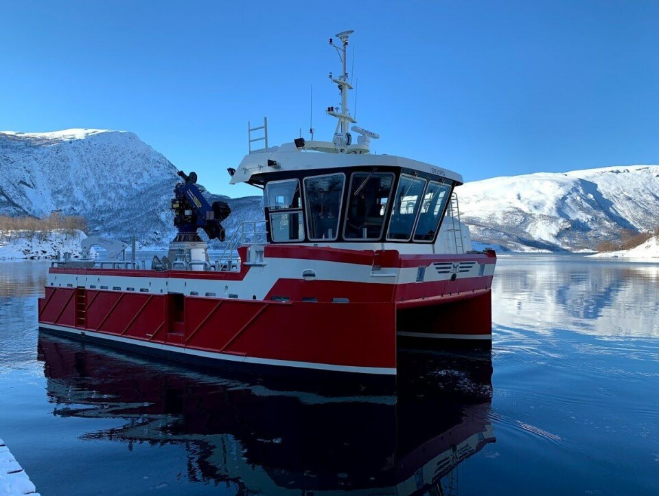 Fartøyet «Sifjord» ble nylig overlevert til Eidsfjord Sjøfarm AS. Foto: Grovfjord Mek. Verksted.