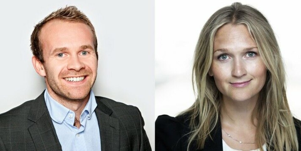 Kristin Langeland (36) blir ny kommunikasjonsdirektør og Henrik Wiedswang Horjen (32) ny kommunikasjonssjef i Sjømat Norge. Foto: Sjømat Norge