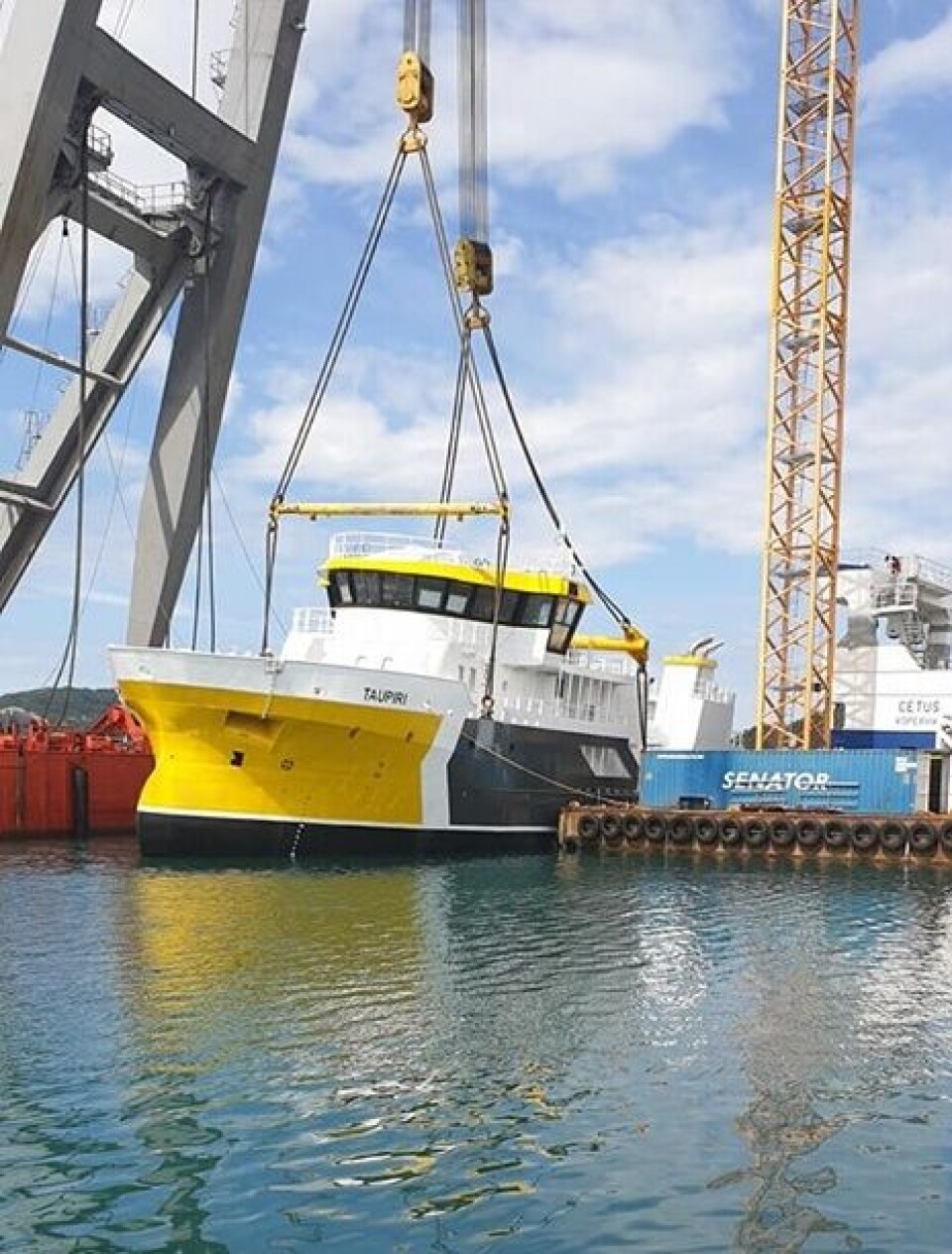«Taupiri» ble i dag sjøsatt ved Fitjar Mekaniske Verksted. Foto: Napier