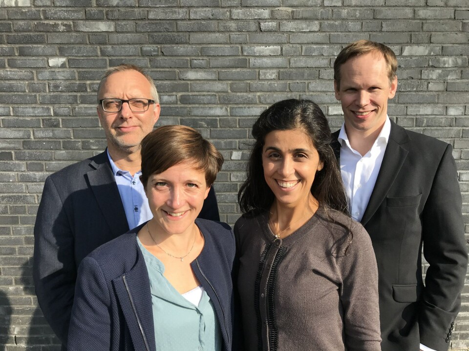 Jan Gaare, Flavie Gohin, Emek Sayrek og Morten Kompen står bak Fishency Innovation. Foto: Fishency Innovation.