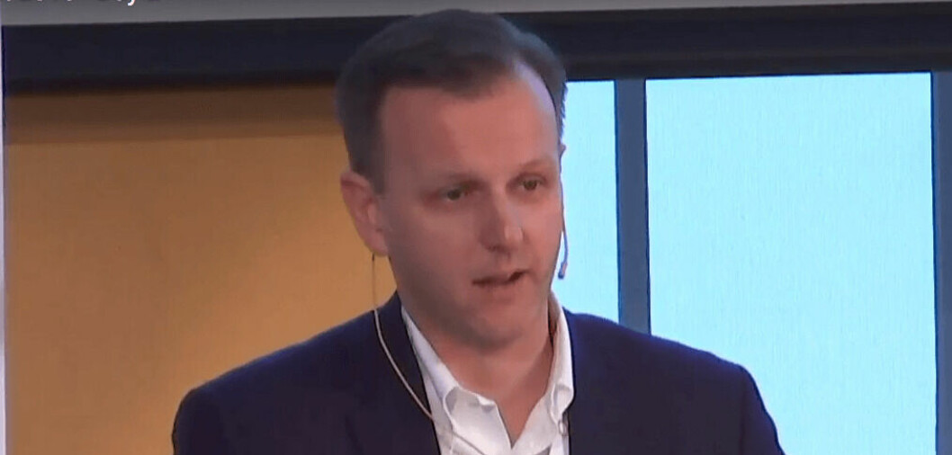 Fredrik Witte, admininstrerende direktør i Cargill Aqua Nutrition Norway. Foto: Screenshot av NCE direktesendt video.