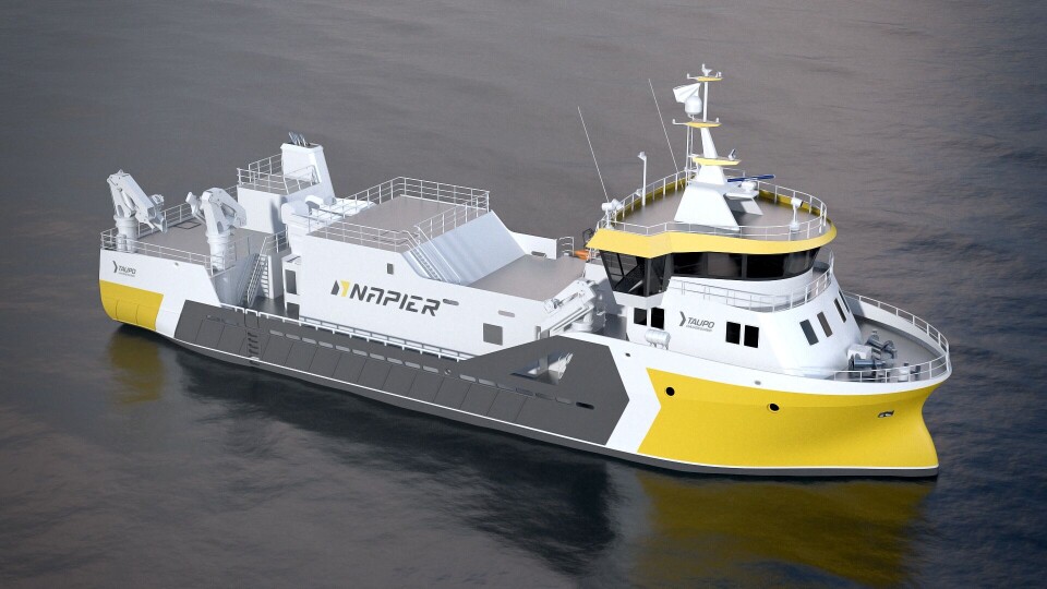 «Taupo» skal ferdigstilles vinteren 2018, og blir Napier sitt nyeste tilskudd i flåten. Foto: Napier.