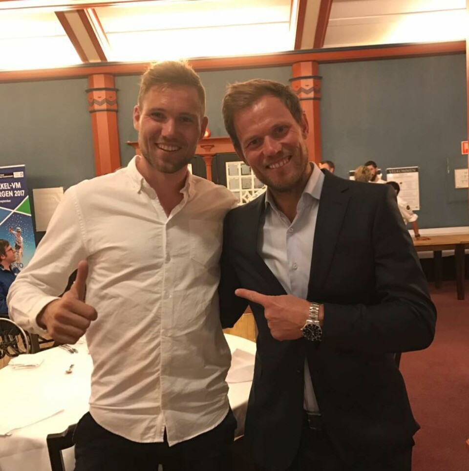 Robin Halsebakk og Tor Hushovd.Foto: Norges Sjømatråd.