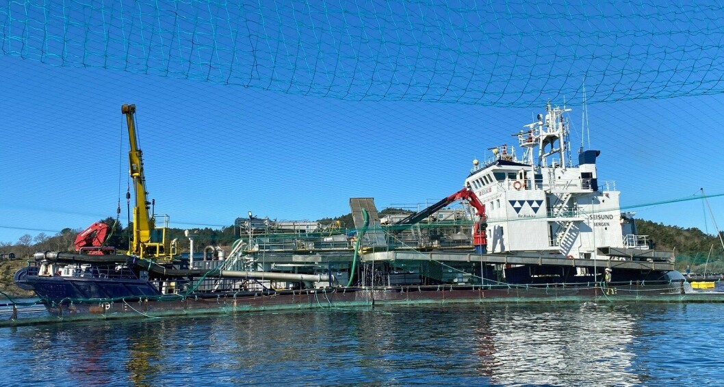 Forsøkene ble utført på båten Seisund som er utstyrt med fire Optilicerenheter og fire Optispylere plassert like etter Optiliceren. Foto: FoMAS
