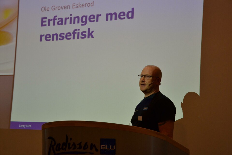 Ole Groven Eskerod fra Lerøy under rensefiskkonferansen 2016.