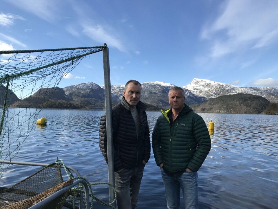 Vidar Hjartnes og Erik Sørheim startar i Eide Fjordbruk. Foto: Eide Fjordbruk.