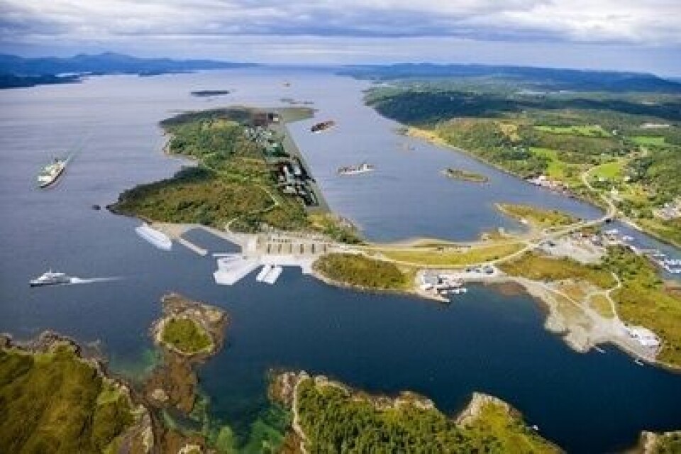 Industriparken skal huse bedrifter som Lerøy, Marine Harvest, Bewi og Brødrene Sunde AS. Foto: Hitra Kommune