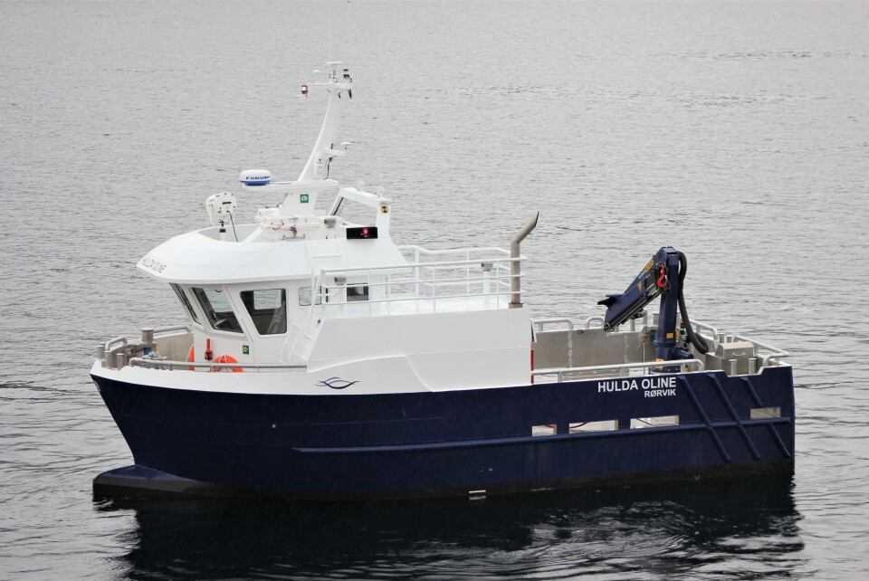 Salmonor har fått sin nyeste tilskudd i flåten og navnet på båten er HULDA OLINE. Foto: Moen Marin AS. Salmonor har fått sin nyeste tilskudd i flåten og navnet på båten er HULDA OLINE. Foto: Moen Marin AS.
