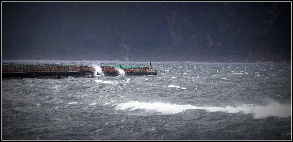 Procean stålanlegg i kuling høsten 2016. Foto:  Håkon N. Rønning.
