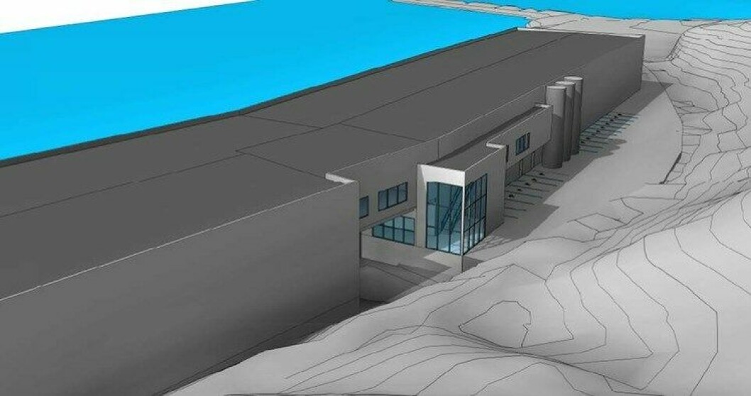Artec Aqua skal bygge et nytt rensefiskanlegg som skal kunne konverteres til å bli et lakseanlegg senere. Illustrasjon: Artec Aqua.