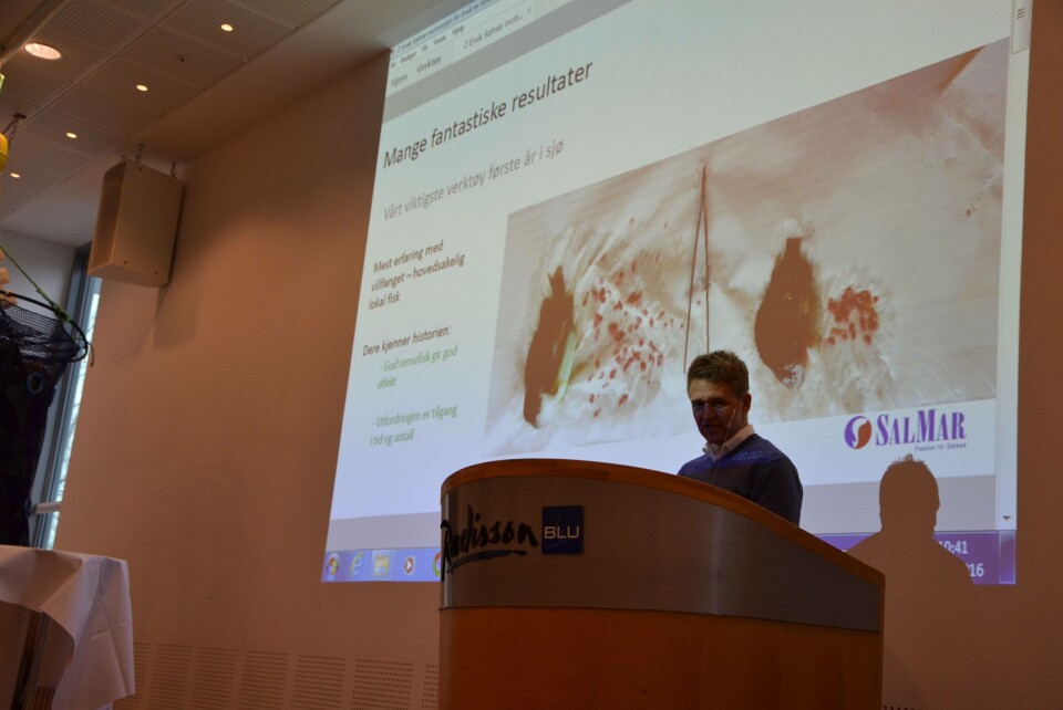 Olav- Andreas Ervik fra Salmar under rensefiskkonferansen 2016.