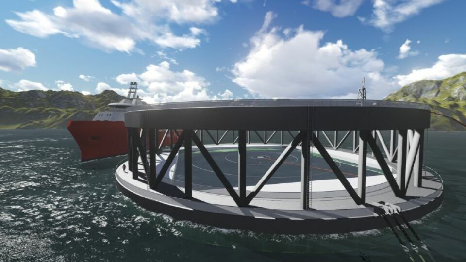 NRS og Aker har tått tildelt til sammen 7,68 utviklingstillatelser (5.990 tonn MTB), for utvikling av Arctic Offshore Farming. FILM/Foto: NRS.