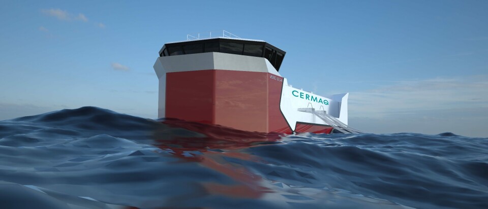 Offshore baseflåte for havbruk. Illsustrasjon av designet: Vard Design. Offshore baseflåte for havbruk. Illsustrasjon av designet: Vard Design.