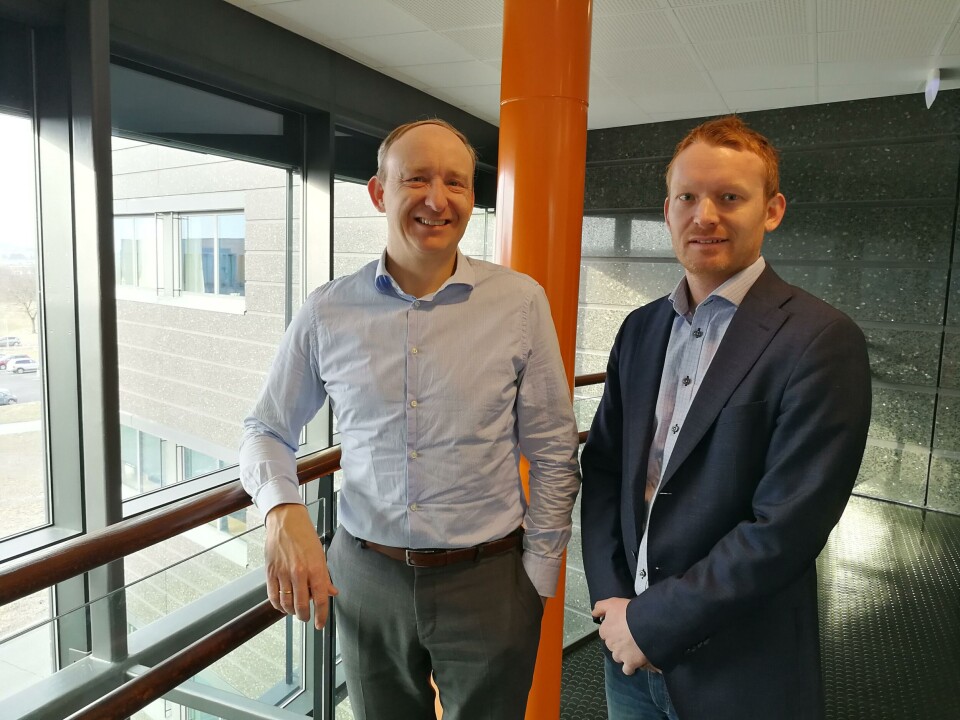 Eivind Helland fra Blue Planet er en en av initiativtakerne/styringsgruppen. Her er han sammen med prosjektleder Andreas Heskestad fra Greater Stavanger. Foto: Ocean of Opportunities. Eivind Helland fra Blue Planet er en en av initiativtakerne/styringsgruppen. Her er han sammen med prosjektleder Andreas Heskestad fra Greater Stavanger. Foto: Ocean of Opportunities.
