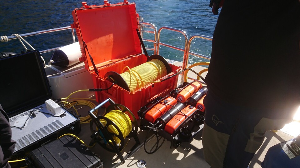 ROV utstyr som brukes til å dokumentere prototypen under vann gir uvurderlig data for utviklingsarbeidet. Foto: Probotic ROV utstyr som brukes til å dokumentere prototypen under vann gir uvurderlig data for utviklingsarbeidet. Foto: Probotic